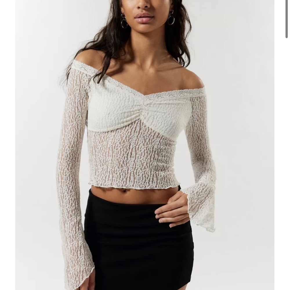 NWT urban outfitters lace white off the shoulder top